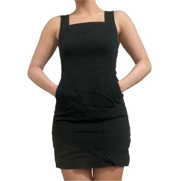 Theory Shellian Black Square Neck Dress - Picture 1 of 6